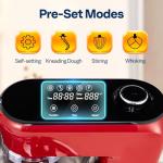 VIVOHOME Stand Mixer with Fermentation, One-Touch Presets Electric Dough Mixer with 6 Qt Bowl, Kitchen Standing Mixer for Baking, Cake with Flex Edge Beater, Bread Hook, Whisk, Red