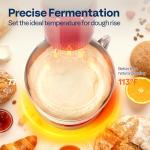 VIVOHOME Stand Mixer with Fermentation, One-Touch Presets Electric Dough Mixer with 6 Qt Bowl, Kitchen Standing Mixer for Baking, Cake with Flex Edge Beater, Bread Hook, Whisk, Red