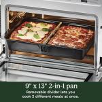 Cuisinart 15-in-1 Extra-Large Digital Air Fryer Oven with 9"x13" 2-in-1 Pan, Air Fry 4 Lbs of Wings, Cook a 13 Lb Turkey or 5+ Lb Chicken, Toast 9 Slices of Bread, and Bake a 13" Pizza, TOA-112