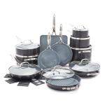GreenPan 22 Piece Valencia Pro Ceramic Nonstick Cookware Set, PFAS-Free, Induction Ready, Hard Anodized Pots & Pans with Lids, Compatible on All Cooktops, Dishwasher & Oven Safe, Gray