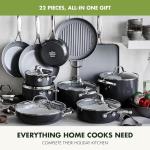 GreenPan 22 Piece Valencia Pro Ceramic Nonstick Cookware Set, PFAS-Free, Induction Ready, Hard Anodized Pots & Pans with Lids, Compatible on All Cooktops, Dishwasher & Oven Safe, Gray