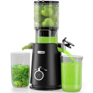 ECOSELF Juicer Machines Easy to Clean, with Wide Mouth & Large Feed Chute, Cold Press Juicer For Whole Fruits & Vegetables, Slow Masticating Self Feeding for Juice Extractor Machine, High Juice Yield