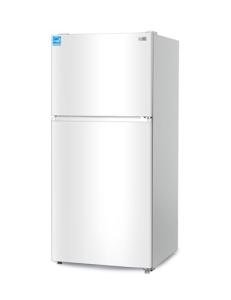 BLACK+DECKER 20.1 Cu. Ft. Top Mount Refrigerator with Ice Maker, 2-Door Refrigerator with Top Freezer, Freezer with Icemaker and Adjustable Temperature Control, ENERGY STAR, BR2010JIMW, White