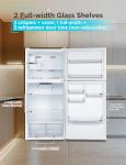 BLACK+DECKER 20.1 Cu. Ft. Top Mount Refrigerator with Ice Maker, 2-Door Refrigerator with Top Freezer, Freezer with Icemaker and Adjustable Temperature Control, ENERGY STAR, BR2010JIMW, White