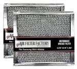 Air Filter Factory Microwave Filter 6.75" X 6.34" DE63-00666A Replacement For Samsung Over The Range Kitchen Oven Vent Grease Screen Fits AP5306190 2-Pack