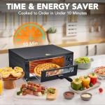 Heavy-Duty 12" Commercial Pizza Oven with Viewing Window | 1100W Stainless Steel Sealed Chamber & Timer | for Fast Food, Catering, Mall Kiosk | Countertop Electric Baking System
