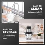 Food Processor, Meat Grinder Vegetable Chopper for Home Use, Sovyime Small Food Chopper with 2 Bowls(8 Cup) & 2 Bi-Level Blades. 350W Electric Meat Chopper for Onion, Baby Food, Garlic, Nuts, Fruit