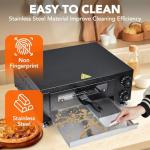 Heavy-Duty 12" Commercial Pizza Oven with Viewing Window | 1100W Stainless Steel Sealed Chamber & Timer | for Fast Food, Catering, Mall Kiosk | Countertop Electric Baking System