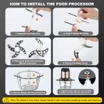 Food Processor, Meat Grinder Vegetable Chopper for Home Use, Sovyime Small Food Chopper with 2 Bowls(8 Cup) & 2 Bi-Level Blades. 350W Electric Meat Chopper for Onion, Baby Food, Garlic, Nuts, Fruit