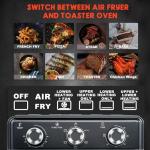 10QT Air Fryer Toaster Oven Combo, Air Fryer Oven with 5 in 1 Functions, 3 Knob Control & Visible Window, 3-Layer Cooking, Countertop Airfryers Ideal for small kitchen,Cooks 6 Toast slices at once