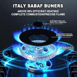 AMZRVSTUDIO 30 inch Gas Cooktop with 5 Italy SABAF Powerful Burners.Max 48,300 BTU/hr Built-in Gas Stove top of 304 Stainless steel,NG/LPG Convertible,ETL.