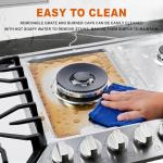 AMZRVSTUDIO 30 inch Gas Cooktop with 5 Italy SABAF Powerful Burners.Max 48,300 BTU/hr Built-in Gas Stove top of 304 Stainless steel,NG/LPG Convertible,ETL.