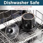 Elite Gourmet MST239X Electric Round Slow Cooker, Adjustable Temp, Entrees, Sauces, Stews & Dips, Dishwasher Safe Glass Lid & Crock, 2 Quart, Black