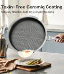 Stainless Steel Ceramic Cookware Set 6Pcs Pots and Pans Set Non Stick Steam-Return Lids 5 Ply Induction Non-Toxic Oven Safe Professional Kitchen Cooking Heavy Chef Quality | PFOA,PTFE & PFOS Free