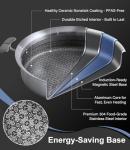 Stainless Steel Ceramic Cookware Set 6Pcs Pots and Pans Set Non Stick Steam-Return Lids 5 Ply Induction Non-Toxic Oven Safe Professional Kitchen Cooking Heavy Chef Quality | PFOA,PTFE & PFOS Free