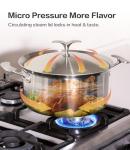 Stainless Steel Ceramic Cookware Set 6Pcs Pots and Pans Set Non Stick Steam-Return Lids 5 Ply Induction Non-Toxic Oven Safe Professional Kitchen Cooking Heavy Chef Quality | PFOA,PTFE & PFOS Free