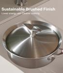 Stainless Steel Ceramic Cookware Set 6Pcs Pots and Pans Set Non Stick Steam-Return Lids 5 Ply Induction Non-Toxic Oven Safe Professional Kitchen Cooking Heavy Chef Quality | PFOA,PTFE & PFOS Free