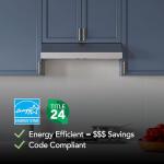 Broan-NuTone 36-Inch Stainless Steel Under Cabinet Range Hood- Trusted Quiet Power with 350 CFM, 1.5 Sones for Effective Everyday Kitchen Ventilation