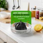 Eurolux Electric Citrus Juicer Stainless Steel | Premium Hands-Free One-Touch Orange Juice Squeezer for Oranges, Lemons, and Limes | Quiet Operation, Easy to Clean, Countertop Small Kitchen Appliance