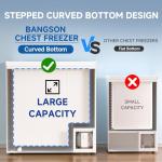 BANGSON 7.1 Cu.Ft Chest Freezer, Deep Freezer with Adjustable Thermostat, Top Open Door Freezer with Removable Basket, Quiet Operation, Ideal for Kitchen/Apartment/Office