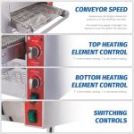 EASYROSE 10.5″ Commercial Conveyor Pizza Oven, 1700W 120V Countertop Electric Oven with 10.5-Inch Belt, 5-15P Plug, for Fast Baking (60Hz)