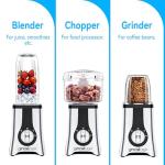 Greatogo Blender with Meat Grinder & 3 Jars (40oz/24oz/10oz) - 2-Speed Pulse Control for Smoothies, Ice Crushing, Frozen Fruit, Grinding & Mixing - Includes 17oz Food Processor, To-Go Cups