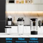 Greatogo Blender with Meat Grinder & 3 Jars (40oz/24oz/10oz) - 2-Speed Pulse Control for Smoothies, Ice Crushing, Frozen Fruit, Grinding & Mixing - Includes 17oz Food Processor, To-Go Cups