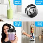 Greatogo Blender with Meat Grinder & 3 Jars (40oz/24oz/10oz) - 2-Speed Pulse Control for Smoothies, Ice Crushing, Frozen Fruit, Grinding & Mixing - Includes 17oz Food Processor, To-Go Cups