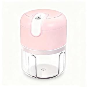 Mini Food Processor 3 Blades Electric 250ml Usb (Pink)