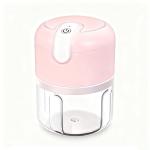 Mini Food Processor 3 Blades Electric 250ml Usb (Pink)