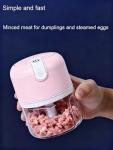 Mini Food Processor 3 Blades Electric 250ml Usb (Pink)