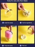 Mini Food Processor 3 Blades Electric 250ml Usb (Pink)