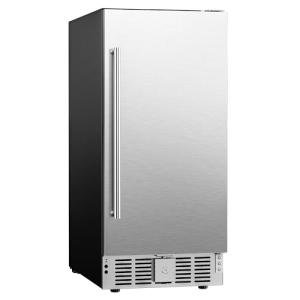 EUHOMY Beverage Refrigerator 15 Inch, Under Counter 127 Can Beverage Fridge with Stainless Steel Door, Beverage Cooler Built-in and Undercounter Drink Fridge - Soda Cola