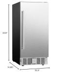 EUHOMY Beverage Refrigerator 15 Inch, Under Counter 127 Can Beverage Fridge with Stainless Steel Door, Beverage Cooler Built-in and Undercounter Drink Fridge - Soda Cola