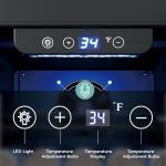 EUHOMY Beverage Refrigerator 15 Inch, Under Counter 127 Can Beverage Fridge with Stainless Steel Door, Beverage Cooler Built-in and Undercounter Drink Fridge - Soda Cola