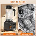3-in-1 Blender and Food Processor Combo for Smoothies Shakers, 1500W(32000 RPM) Professional Blenders for Kitchen, Adjustable Speed, 68oz BPA-Free Plastic Jar, 30s Self-Cleaning (68 oz)