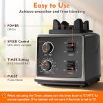 3-in-1 Blender and Food Processor Combo for Smoothies Shakers, 1500W(32000 RPM) Professional Blenders for Kitchen, Adjustable Speed, 68oz BPA-Free Plastic Jar, 30s Self-Cleaning (68 oz)