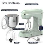 Honinst Stand Mixer, 6.5QT 10-Speed Tilt-Head Electric Stand Mixer, 3-In-1 Kitchen Mixer with Bowl, Dough Hook, Whisk and Beater, Food Mixer for Baking, Cake and Most Home Cooks, Green