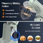 Honinst Stand Mixer, 6.5QT 10-Speed Tilt-Head Electric Stand Mixer, 3-In-1 Kitchen Mixer with Bowl, Dough Hook, Whisk and Beater, Food Mixer for Baking, Cake and Most Home Cooks, Green