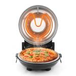 KLAIF 12" Electric Countertop Pizza Oven With Ceramic Stone, Dual Adjustable Temperature Control, Includes 4 Pizza Tools, LMC-Black