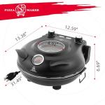 KLAIF 12" Electric Countertop Pizza Oven With Ceramic Stone, Dual Adjustable Temperature Control, Includes 4 Pizza Tools, LMC-Black
