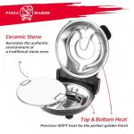 KLAIF 12" Electric Countertop Pizza Oven With Ceramic Stone, Dual Adjustable Temperature Control, Includes 4 Pizza Tools, LMC-Black