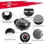 KLAIF 12" Electric Countertop Pizza Oven With Ceramic Stone, Dual Adjustable Temperature Control, Includes 4 Pizza Tools, LMC-Black