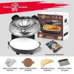 KLAIF 12" Electric Countertop Pizza Oven With Ceramic Stone, Dual Adjustable Temperature Control, Includes 4 Pizza Tools, LMC-Black
