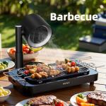 GroTawel Portable Range Hood: Kitchen Countertop Cooking Exhaust Fan Quiet Smoke Removal - 3-Speed Suction Height & Angle Adjustable Design Dual-layer Filter- Plug-in for Apartments RV BBQ Hot Pot