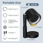 GroTawel Portable Range Hood: Kitchen Countertop Cooking Exhaust Fan Quiet Smoke Removal - 3-Speed Suction Height & Angle Adjustable Design Dual-layer Filter- Plug-in for Apartments RV BBQ Hot Pot