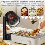 GroTawel Portable Range Hood: Kitchen Countertop Cooking Exhaust Fan Quiet Smoke Removal - 3-Speed Suction Height & Angle Adjustable Design Dual-layer Filter- Plug-in for Apartments RV BBQ Hot Pot