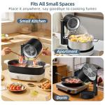 GroTawel Portable Range Hood: Kitchen Countertop Cooking Exhaust Fan Quiet Smoke Removal - 3-Speed Suction Height & Angle Adjustable Design Dual-layer Filter- Plug-in for Apartments RV BBQ Hot Pot