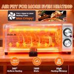 Anatole Electric Pizza Oven Indoor Air Fryer 12" 1800W Stainless Steel Countertop Pizza Maker Convection Cooker Time Temperature Adjustable with Removable Crumb Tray ETL Certified