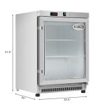 KoolMore 24 in. Commercial Manual Defrost Countertop Display Freezer in White with Stainless Steel and Glass Door, 4.6 Cu. ft. (KM-MDF46GD)